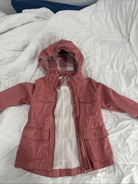 H&M Girls Dusty Rose Hooded Utility Jacket